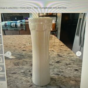Longaberger Ivory Bud Vase